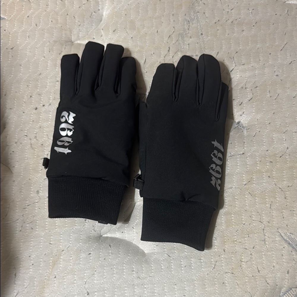 Black Gloves with 1992 Print